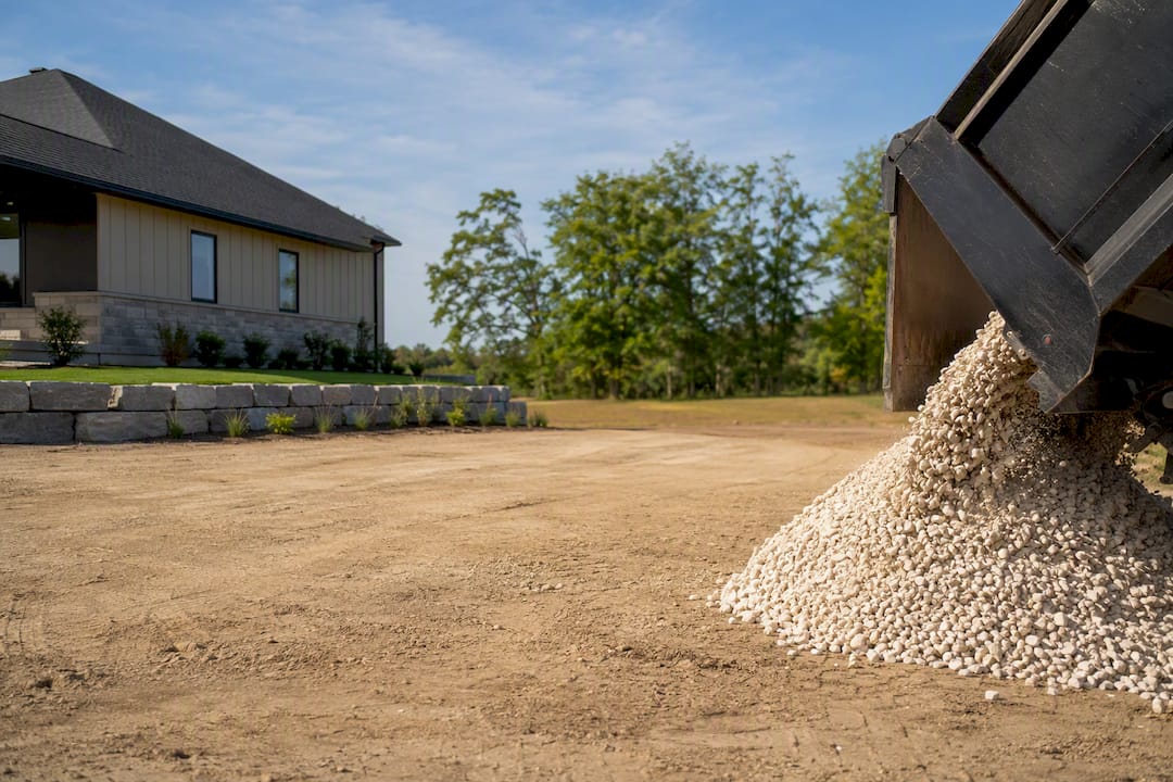 Clear zone beside raised dump bed