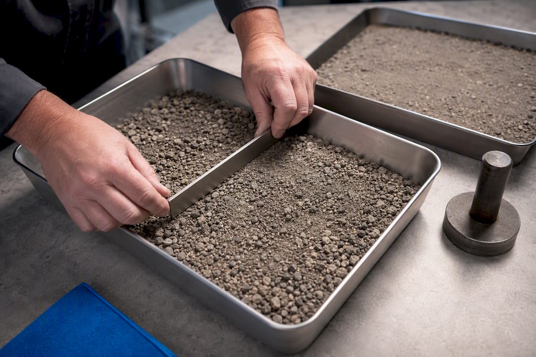 Crusher run aggregate showing graded particle sizes